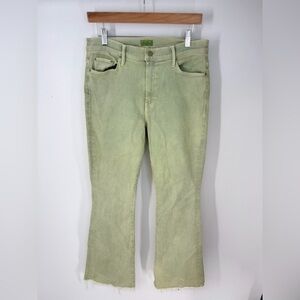 Mother High Waisted Flare Leg Raw Hem Distressed Denim Jeans